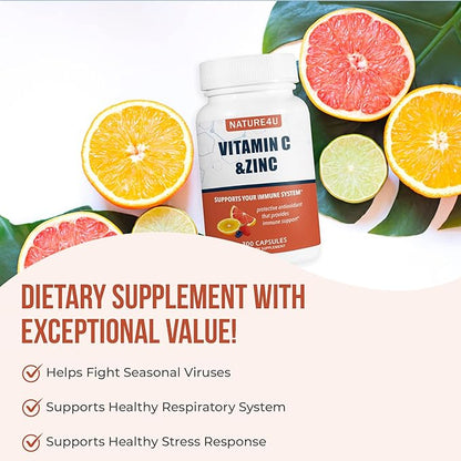 Vitamin C 1000mg with Zinc, Rose 300 Capsules