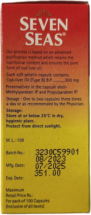 Seven Seas Cod liver fish oil 100 Capsule