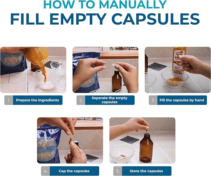 Capsuline Size 000 Empty Gelatin Capsules, Clear - 1000 Count | Gluten Free, Kosher, Non-GMO Certified | Pure Bovine Pill Caps for DIY Supplement Filling