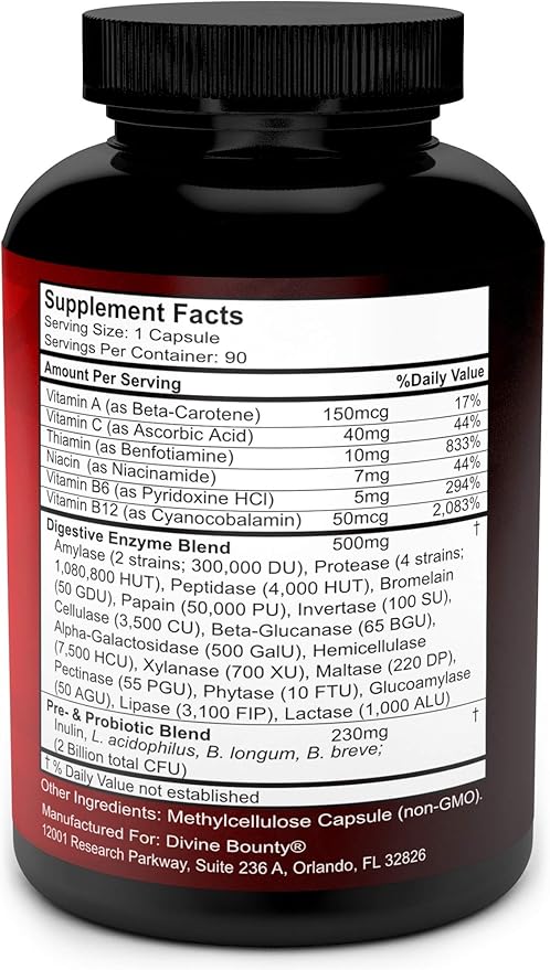 Digestive Enzymes with Probiotics & Prebiotics 90 Vegetarian