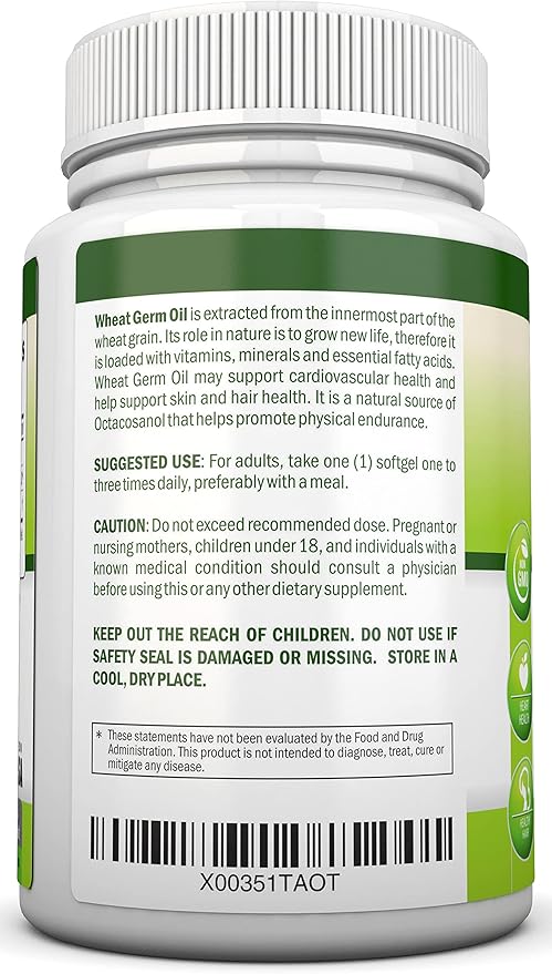 Wheat Germ Oil – 1130mg – 180 Softgels