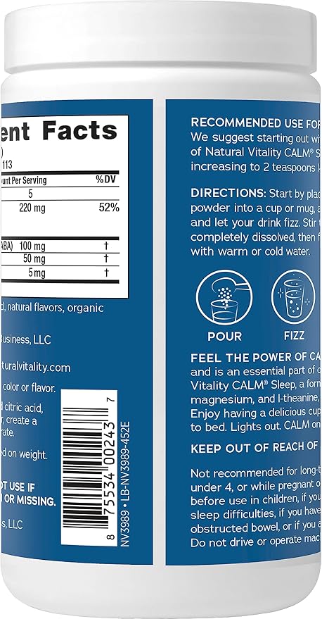 Natural Vitality Calm Sleep, Melatonin & 16 Oz