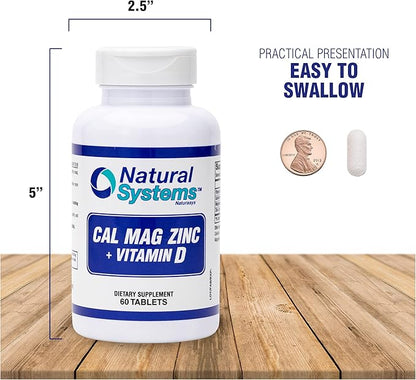 Calcium Magnesium Zinc Vitamin D Supplement 60 Tablets