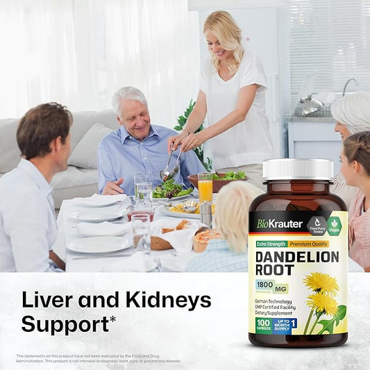 Dandelion Root Capsules 1800 mg 100 Caps