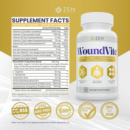 Zen Nutrients WoundVite Pre & Post 60 Vegan
