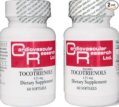 120 Softgels 125 mg Vitamin E 90% Delta 10% Gamma, 2 Bottles 60 Soft