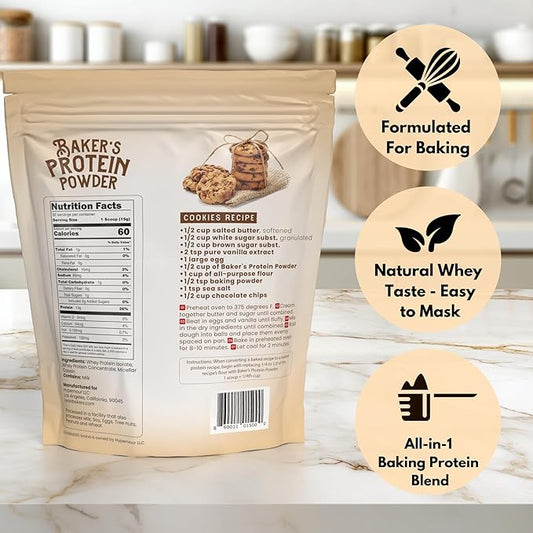 Baker's Protein Powder Pure Natural Protein 17.1 oz,