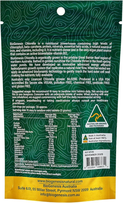 Organic Chlorella Mini Tablets, Australian (200 mg)