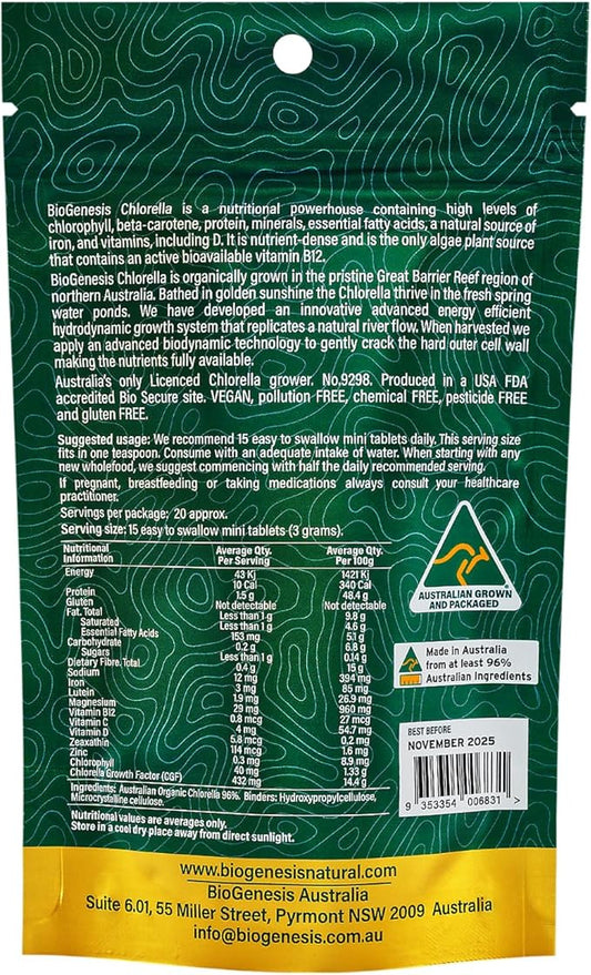 Organic Chlorella Mini Tablets, Australian (200 mg)