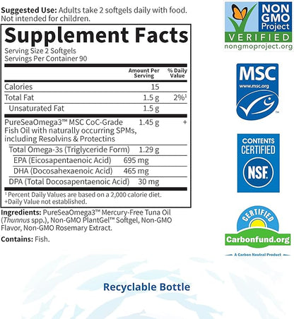 Garden of Life Dr. Formulated Advanced 1,290mg EPA, 3 Supplement 180 Softgels