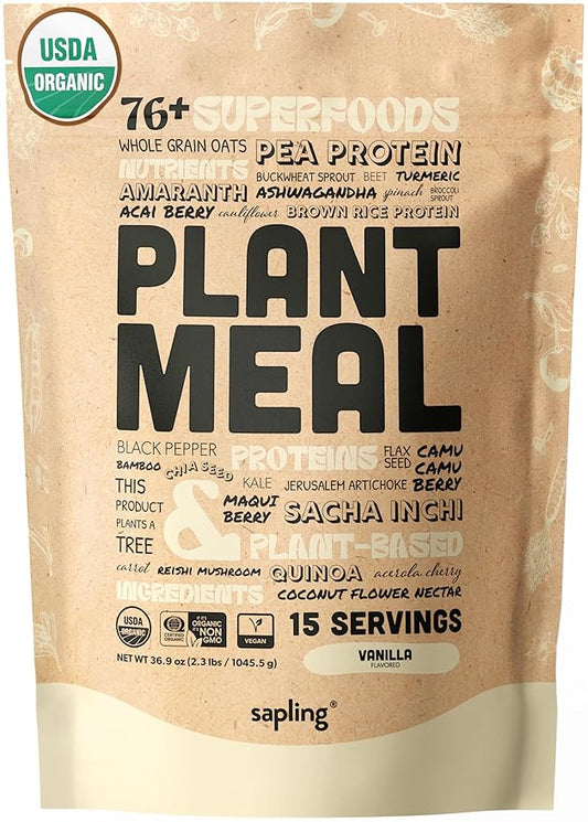 Plant Meal Replacement Shake 25g of 76+ Organic 15 Servings