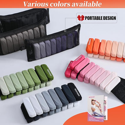 Adjustable Ankle & Wrist Weights for Women & Men, Set of 2 (1lb / 2lb Each), Silicone Weighted Bangles for Arm, Leg, Walking, Fitness, Yoga, Pilates Workout 24055