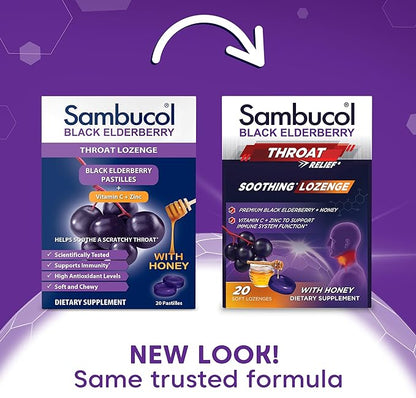 Sambucol Black Elderberry Throat Lozenge 2 Pack (40 Total