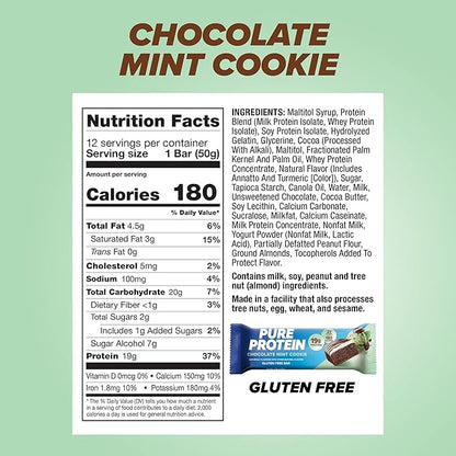 Pure Protein Bars Bundle with Chocolate (19g Protein, 12 Count) (20g Protein, 12 Count)
