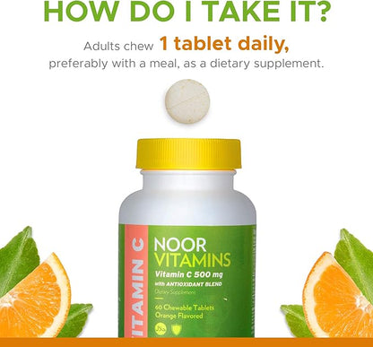 Noor Vitamins 500 MG Halal Vitamin 60 Orange 2 Month