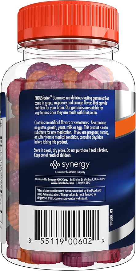 Focus Factor Nootropic Gummies, Memory Supplement 60 Count, 2