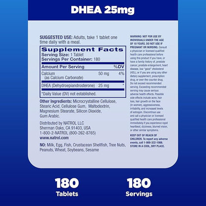 Natrol Mood & Stress DHEA 25mg 180 Tablets, 180 Day