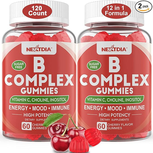 Vitamin B Complex Gummies, Vegan Vitamin 2000 mcg B12, Methyl 120 Cts