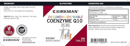 Kirkman Coenzyme Q10 25 mg Children's 250 Tablets CoQ10 ||