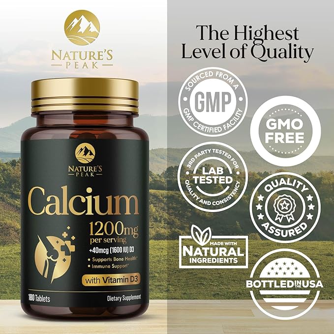 Calcium 1200 mg with Vitamin D3, 180 Tablets