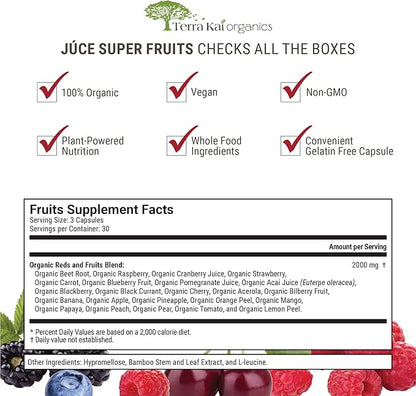 Organic Super Fruits Supplement Gluten/Gelatin Free, 23 Fruits (90 Count)