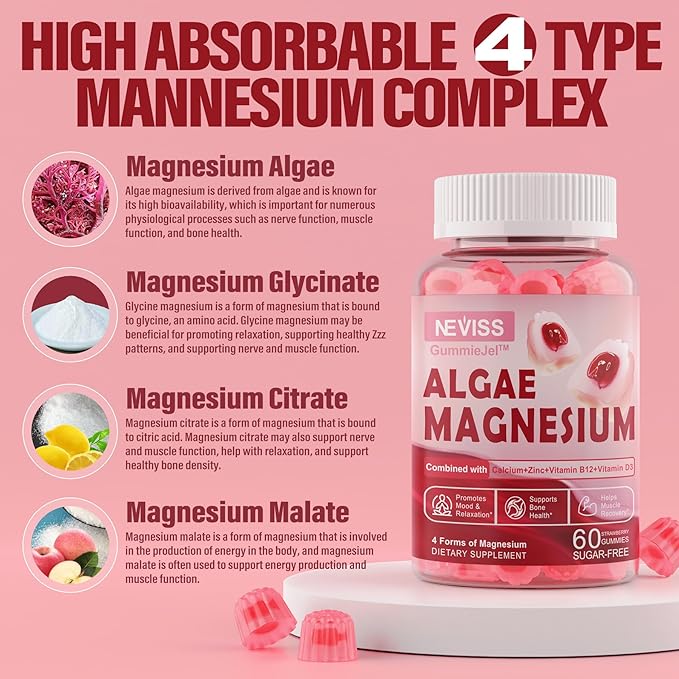 Sugar Free Calcium Magnesium Zinc Gummies, D3 | 4 Forms 60 Ct