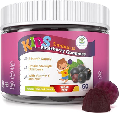 Sugar-Free Kids Elderberry Gummies with Vitamin (60 Ct)