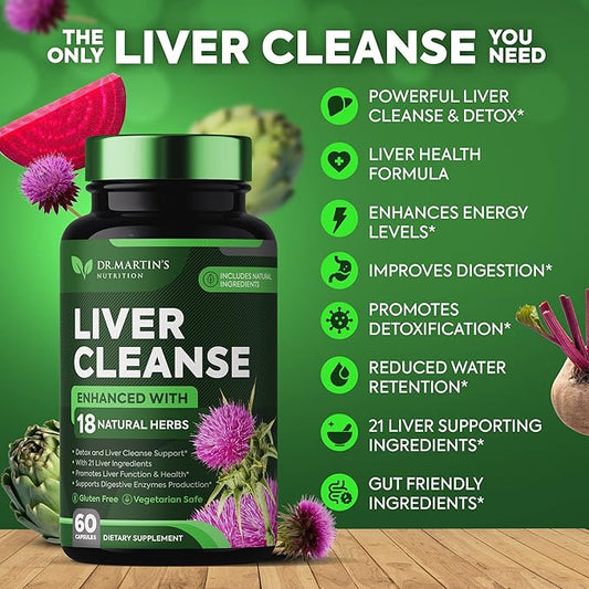 Liver Cleanse Detox & Repair Formula Supplement 21 Ingredients