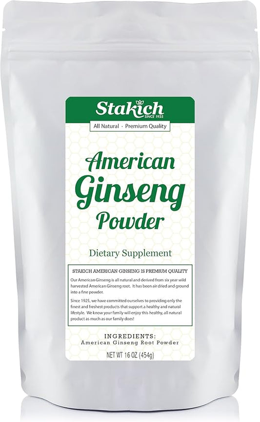 Stakich American Ginseng Root Powder 1 Pound (1 Pound)