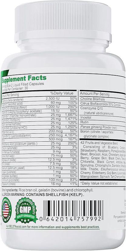 PRIZM Multivitamin for Men and Women 29 Vitamins 42 Fruits B6 B12-60 B12-60 Liquid