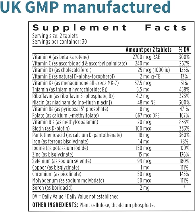 Advanced Women's Multivitamin, Methylated Folate 60 Tablets,
