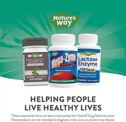 Nature's Way Mega-Zyme Systemic Enzymes, Relieves 100 Tablets