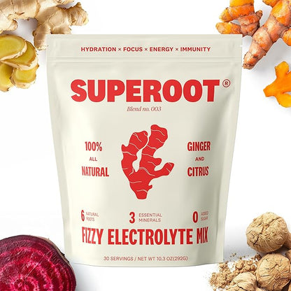 SUPEROOT® - 100% Natural Electrolytes (Fizzy) 6 Roots, 3 Minerals, 0 Added 30 Servings