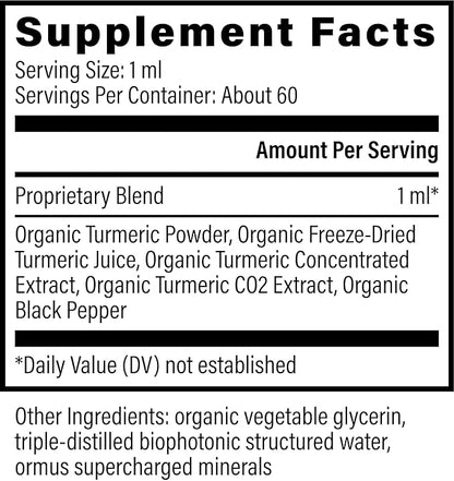Global Healing Organic Turmeric Curcumin Supplement 2 Fl