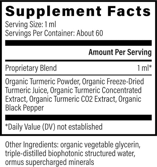Global Healing Organic Turmeric Curcumin Supplement 2 Fl