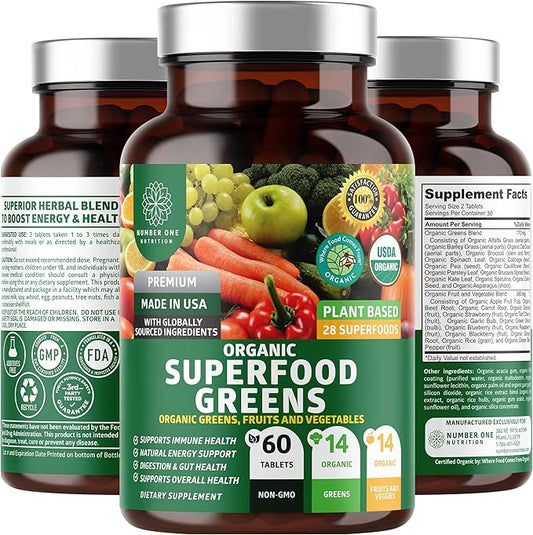 N1N Premium Organic Superfood Greens [28 60 Ct