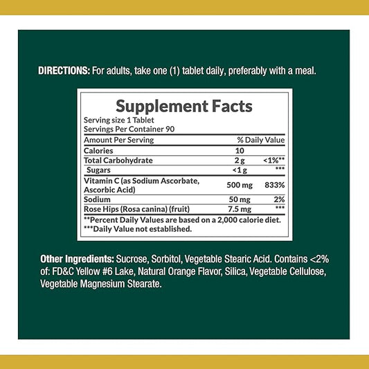 Nature's Bounty Vitamin C Supplement 500 mg 500 mg, 90 Count, 3