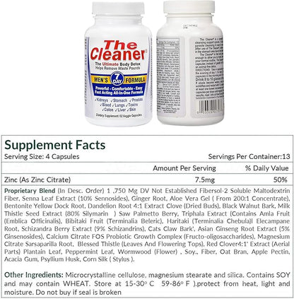 Century Systems The Cleaner Detox, Powerful 7-Day Complete Internal Cleansing Formula for Men, Support Digestive Health, 52 Vegetarian Capsules
