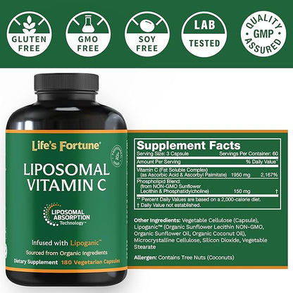 Life's Fortune Liposomal Vitamin C 2100 180 Capsules