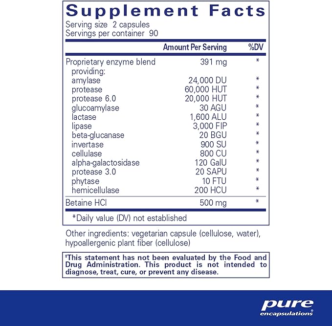 Pure Encapsulations Digestive Enzymes Ultra 180 Capsules