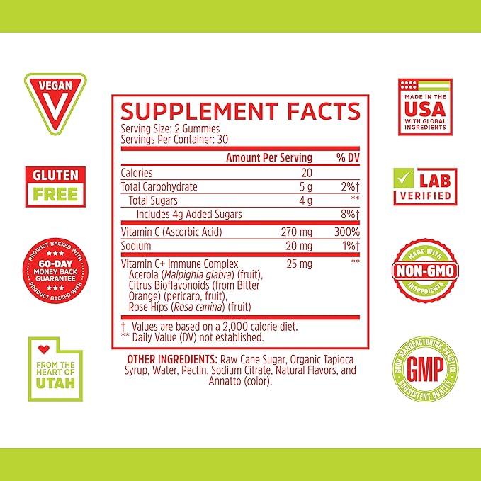 Zhou Nutrition Vitamin C+ Rapid Immunity 60 Count