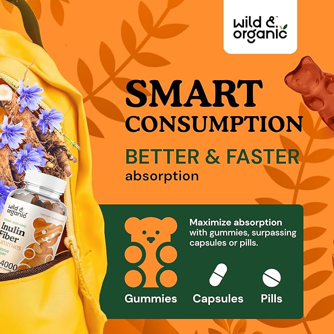 Inulin Fiber Gummies 4000mg 60 Prebiotic
