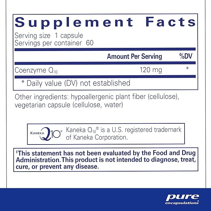 Pure Encapsulations CoQ10 120 mg Q10 Supplement 60 Capsules