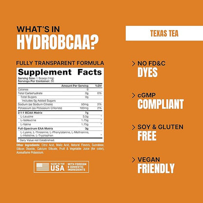 PROSUPPS® HydroBCAA® BCAA/EAA Full Spectrum Matrix, 7g BCAAs, 3g EAAS, 0g Sugar, 0g Carbs, (30 Servings,
