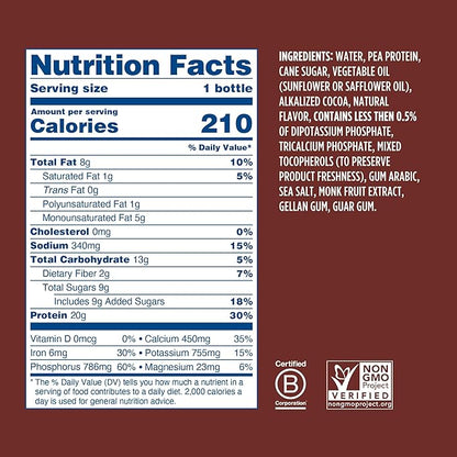 Ripple Vegan Protein Shake 20g Nutritious 12 Oz, 12 Pack