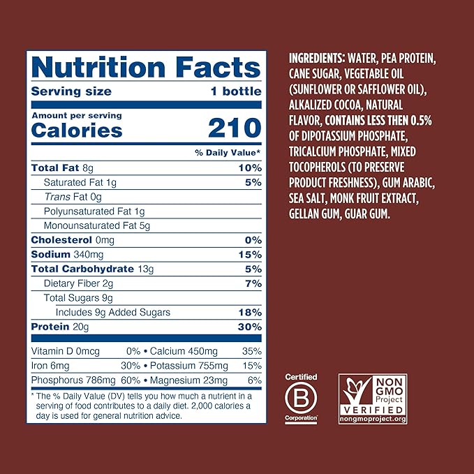 Ripple Vegan Protein Shake 20g Nutritious 12 Oz, 12 Pack