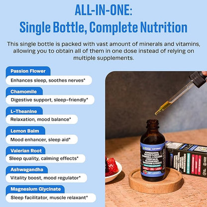 Magnesium Glycinate & Ashwagandha Liquid Drops 60mL)