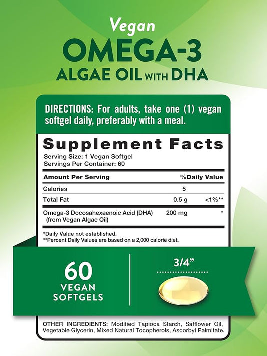 Nature's Truth Vegan Omega 3 Supplement 60 Softgels