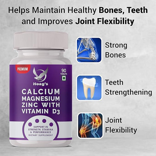 Hoag's Calcium, Magnesium, Zinc with Vitamin D3 and B12 for 90 Vegetarian