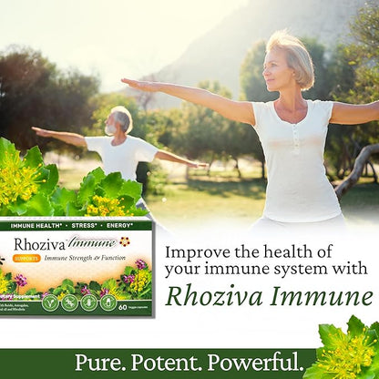 Immune Support, Energy Booster with Vitamin C, D3 and Zinc Supplement, Rhodiola Rosea, Reishi Mushroom Extract, Astragalus, Overall Wellness and Daily Habit - 60 Capsules
